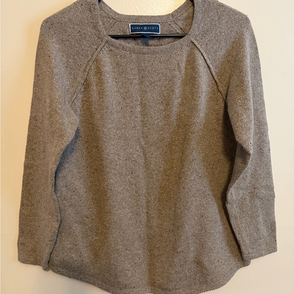 Karen Scott Tan Knit Sweater